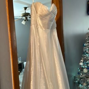 White strapless gown